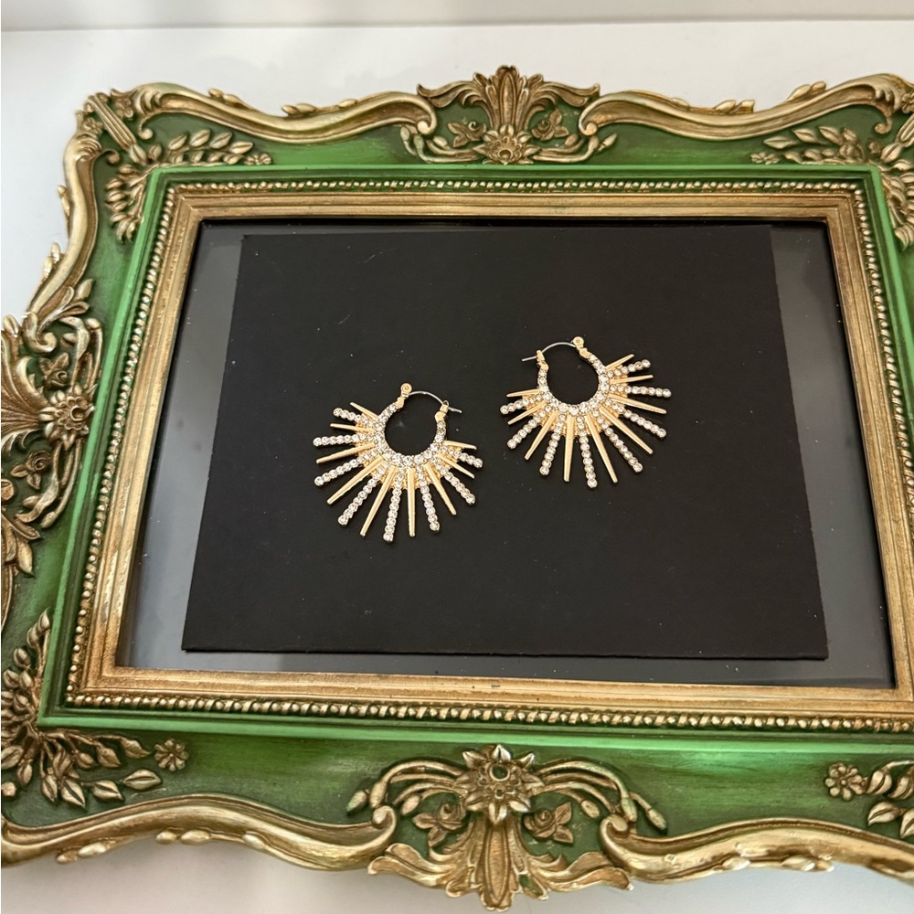 Gold and Silver Sunburst Earrings